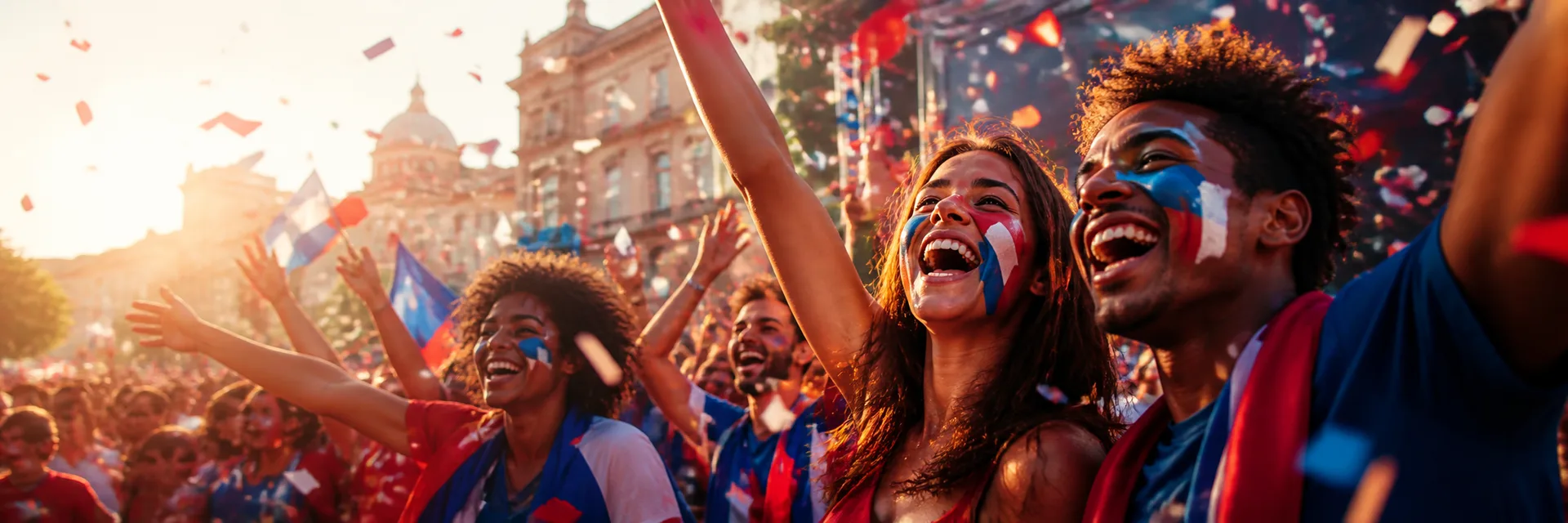 Celebración de aficionados al aire libre