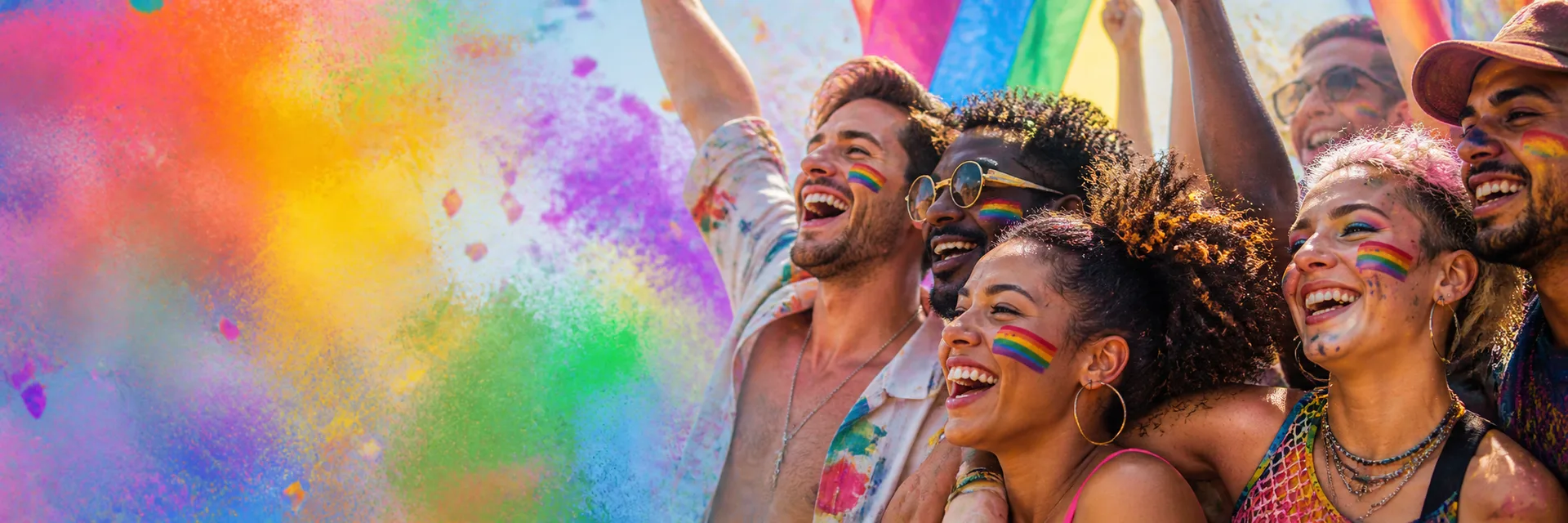 Maquillaje arcoíris Fanbrush para Pride