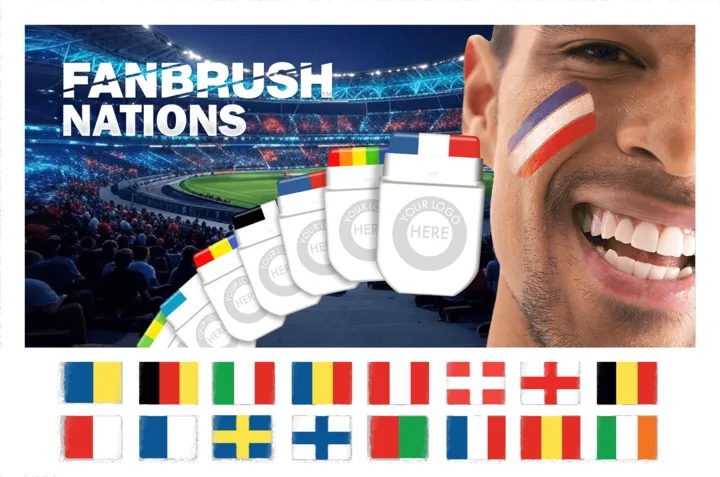 Maquillaje Fanbrush para selecciones nacionales y eventos deportivos internacionales