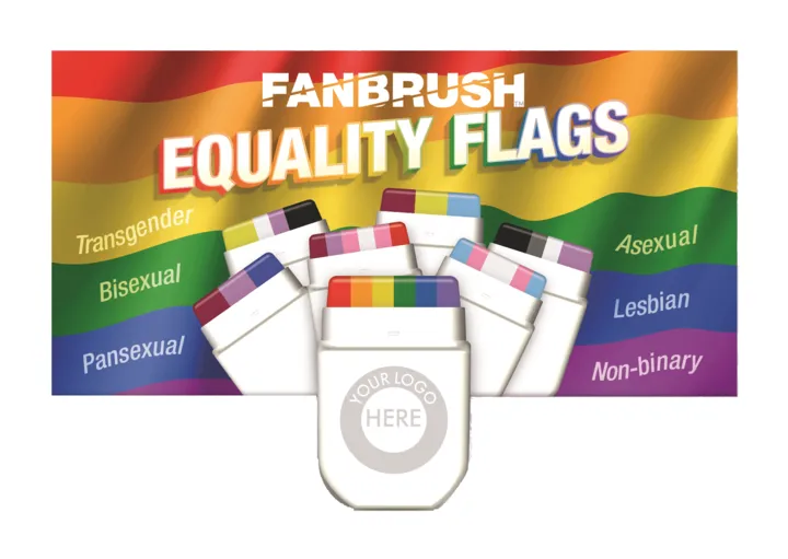 Maquillaje arcoíris Fanbrush para eventos Pride