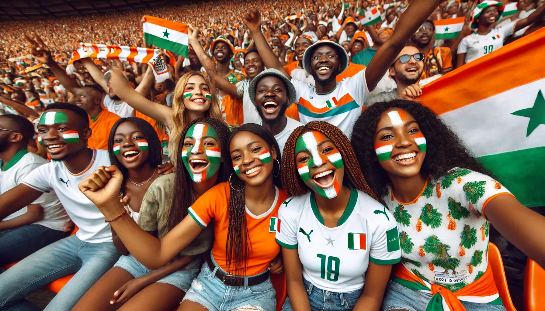 Fan face paint in IVORY_COAST